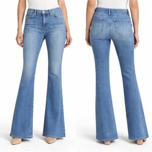 FRAME Le High Flare Jeans Size 31 High Rise Light Wash Stretch Denim